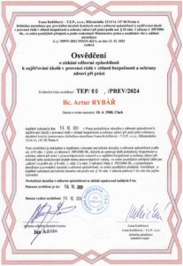 Osvědčení OZO TEP-80, PROV/2024